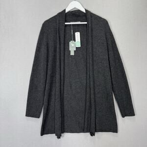 In Cashmere Desiree Cardigan Womens L Charcoal Heather Open Luxury Minimalist